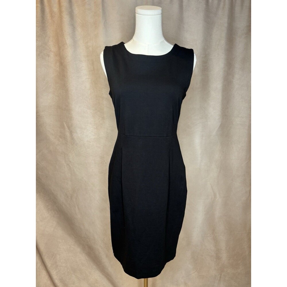 Shade Black Sheath Dress Size 4 Career Office Sleeveless Pocket Dress